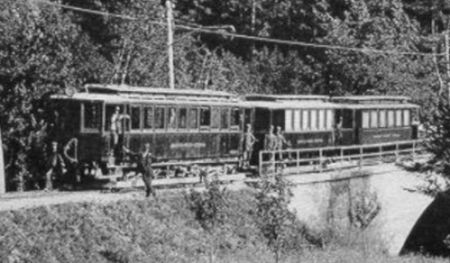 La tramvia Mendola-Dermulo a Ponte San Zeno (da una cartolina d'epoca)
