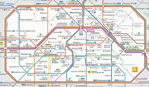 Mappa di S-Bahn e U-Bahn Berlin